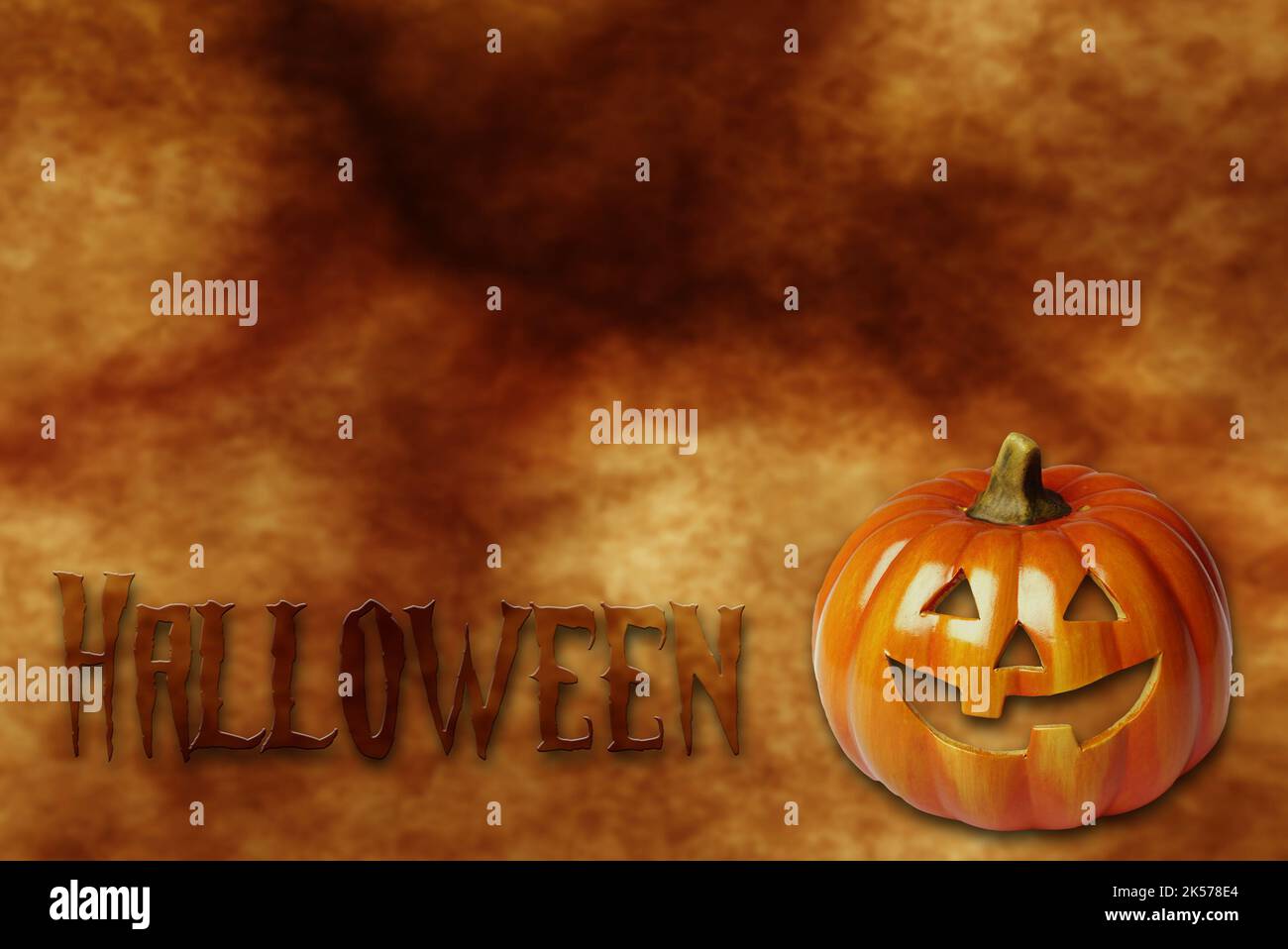 Halloween-Kulisse mit Jack-o'-Laterne Stockfoto