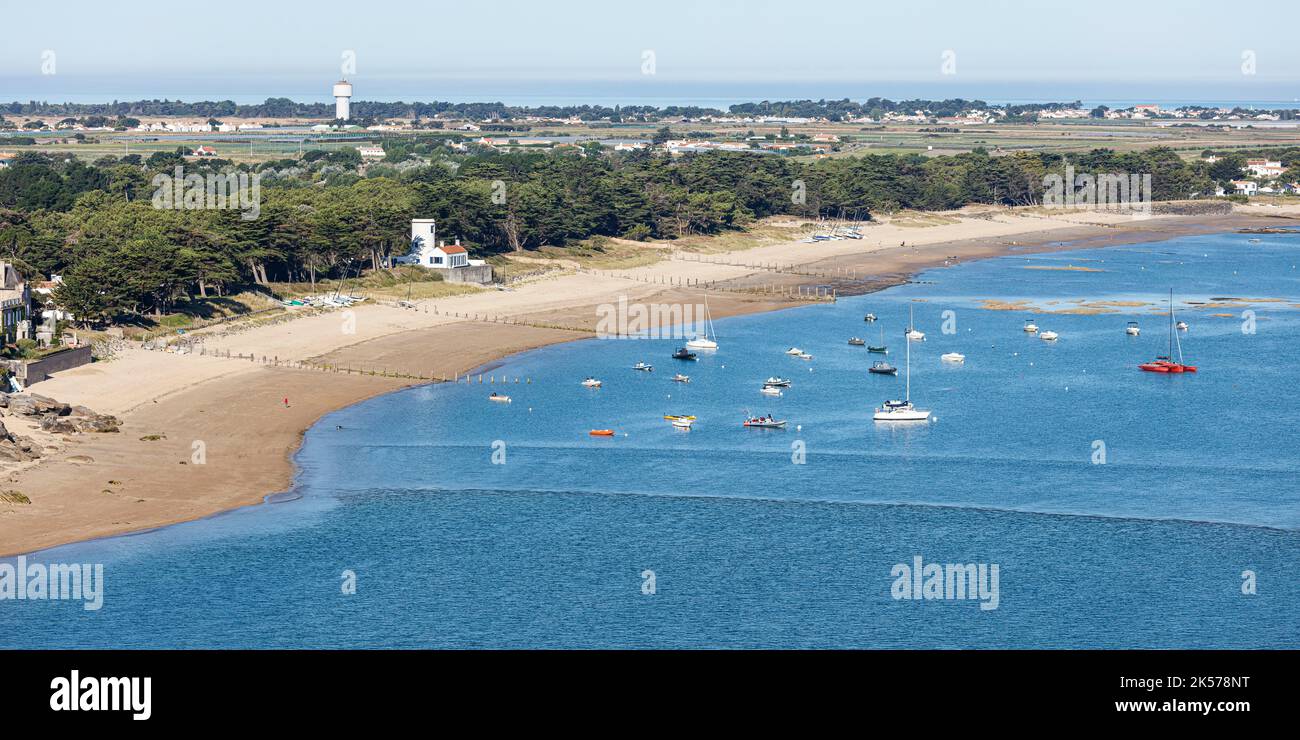 France, Vendee, Noirmoutier en l'Ile, la Clere Beach (Luftaufnahme) Stockfoto