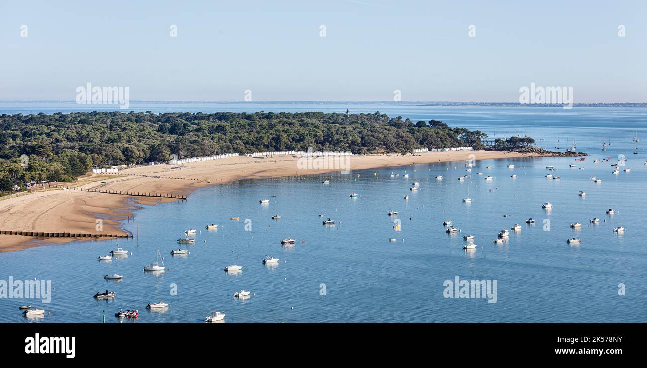 France, Vendee, Noirmoutier en l'Ile, les Sableaux Beach (Luftaufnahme) Stockfoto