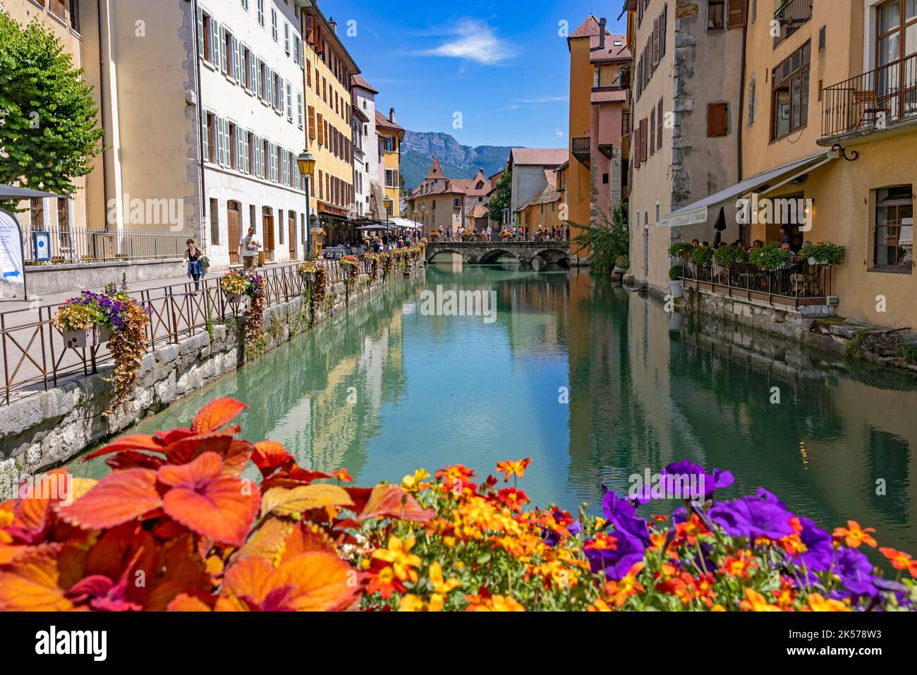 Frankreich, Haute-Savoie (74), Annecy, die Altstadt und der Fluss Thiou Stockfoto