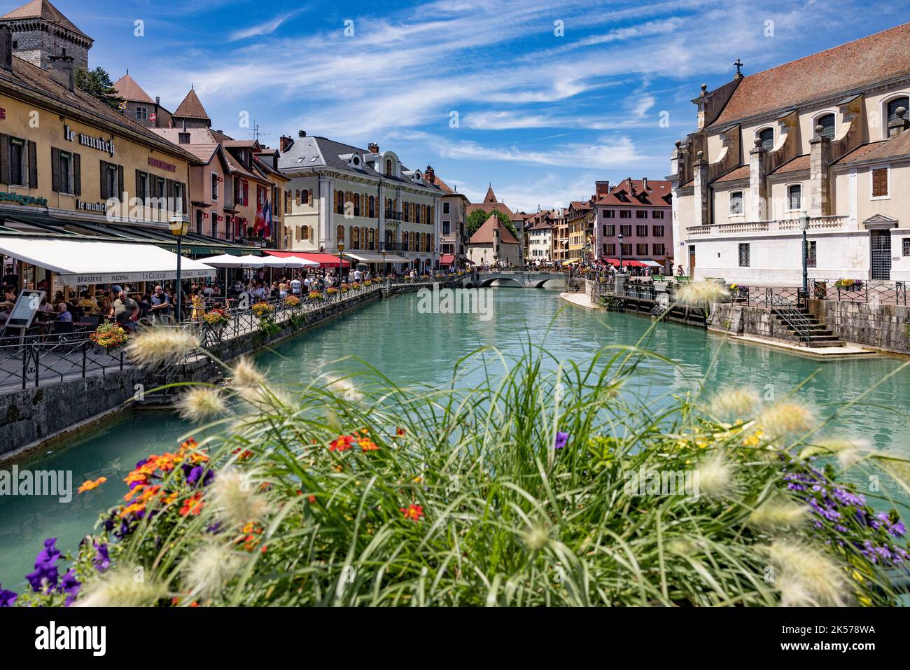 Frankreich, Haute-Savoie (74), Annecy, die Altstadt und der Fluss Thiou Stockfoto