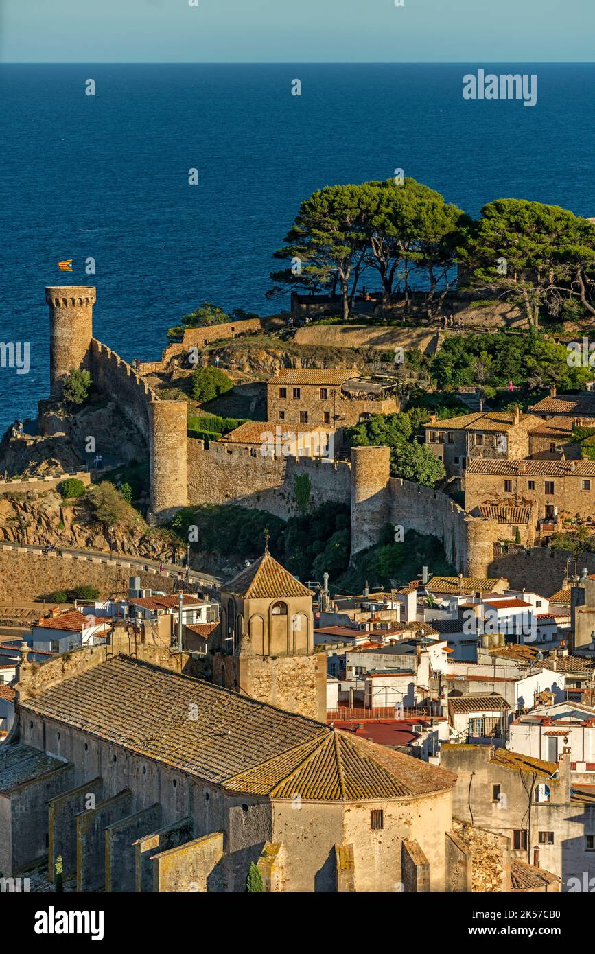 CASTLE TOSSA DE MAR COSTA BRAVA GERONA KATALONIEN SPANIEN Stockfoto