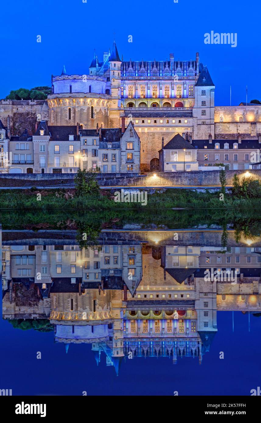 Frankreich, Indre-et-Loire, Loiretal Amboise, das Schloss von Amboise, wurde von der UNESCO zum Weltkulturerbe erklärt Stockfoto