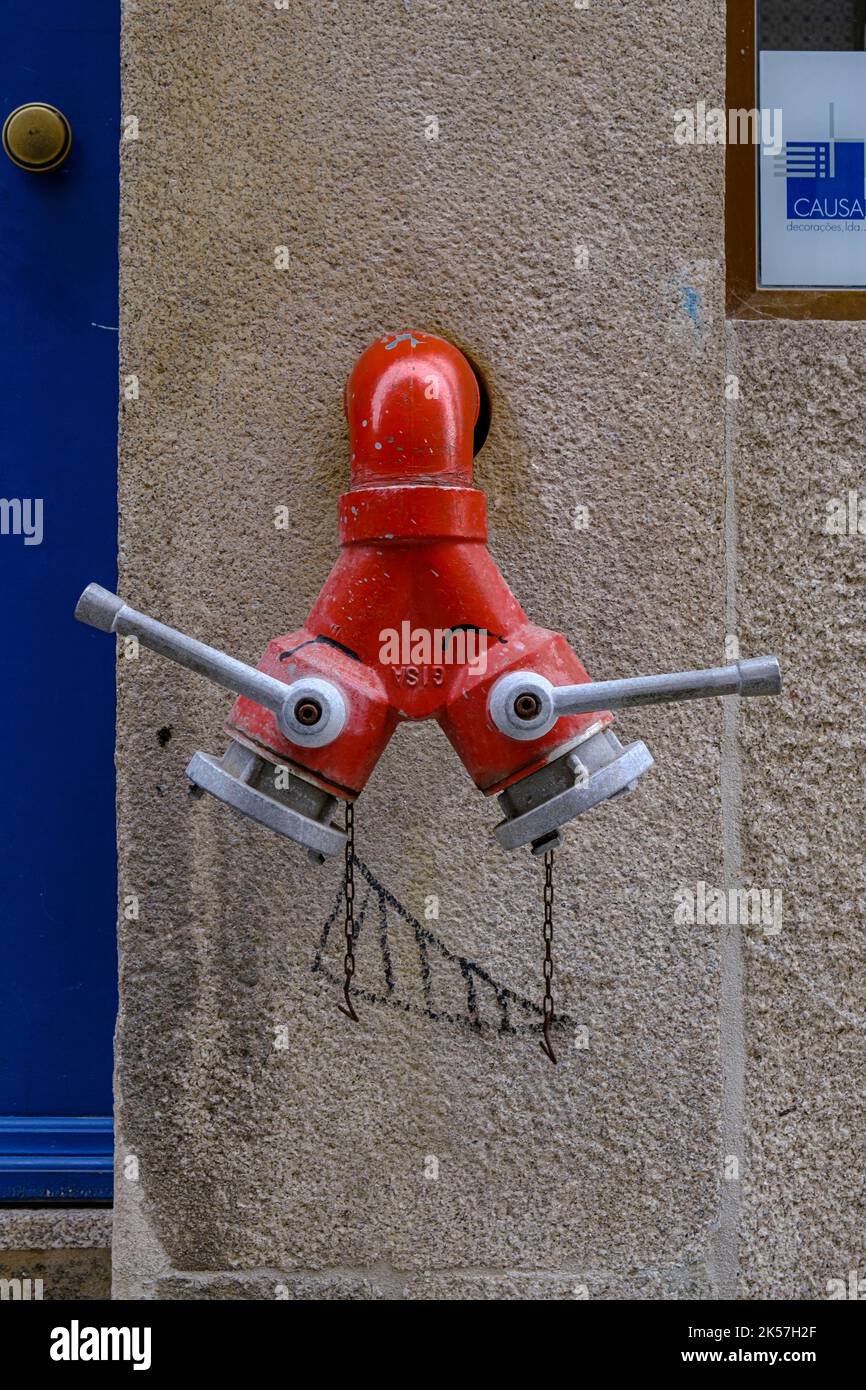 Portugal, Nordregion, Porto, die Einkaufsstraße Rua das Flores, Hydrant Stockfoto