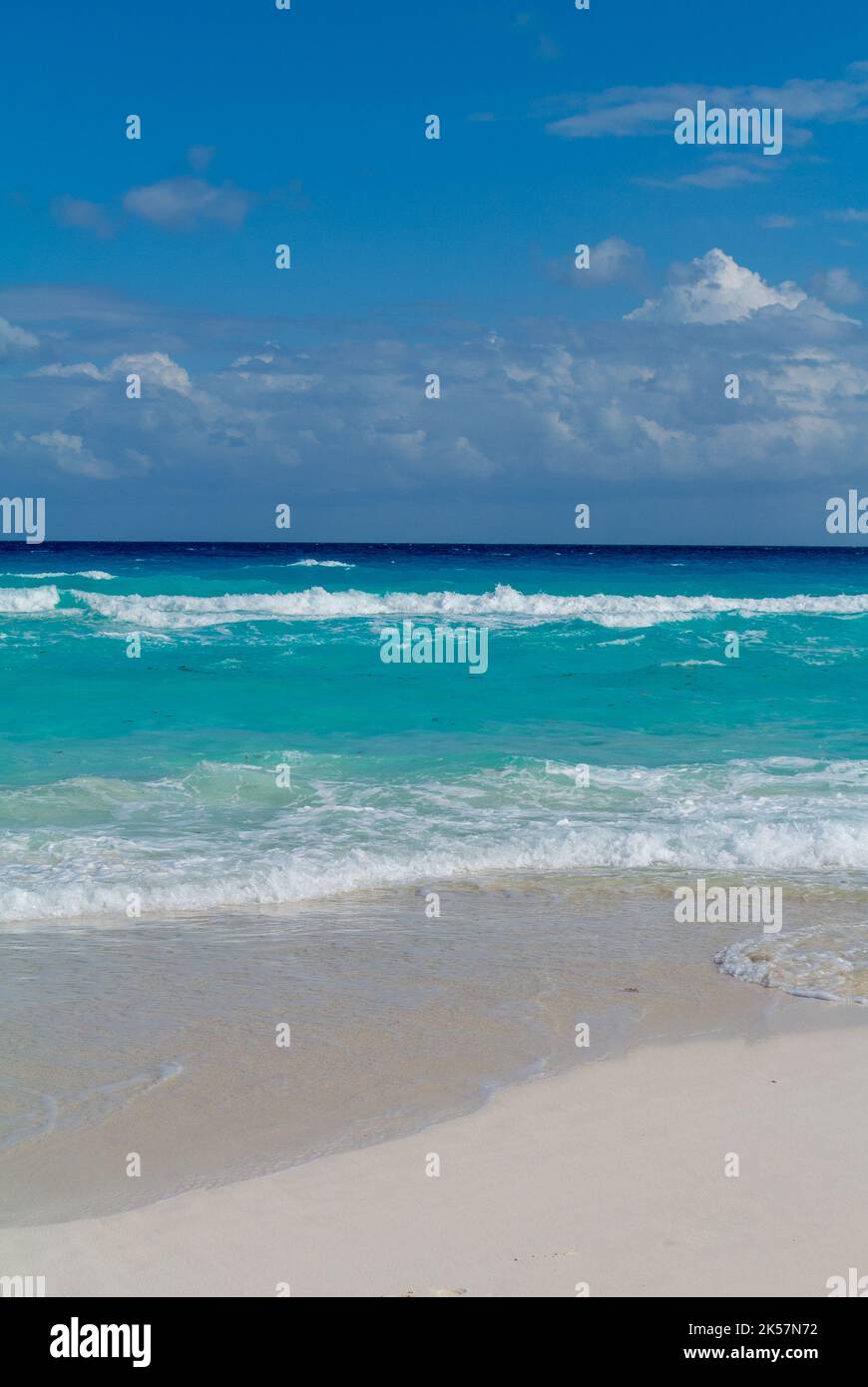 Türkisfarbener Strand von Tulum, Halbinsel Yucatan, Quintana Roo, Mexiko Stockfoto