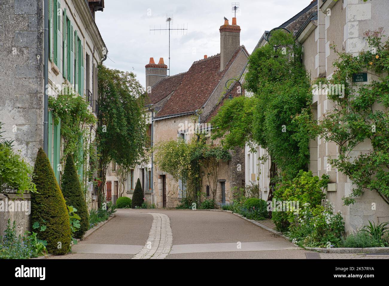 Foto der Streifen von Chédigny im Zentrum von Loire-Frankreich Stockfoto