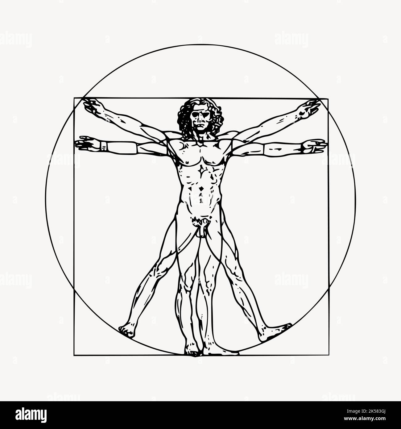 Leonardo da Vinci inspiriert Vitruvian Mann Zeichnung, menschliche