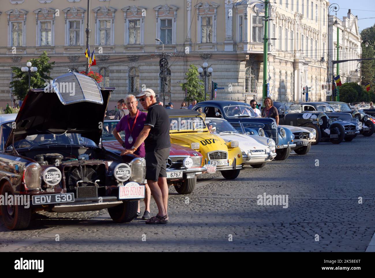 Alte Rallye-Autos in Arad, Rumänien, Europa Stockfoto