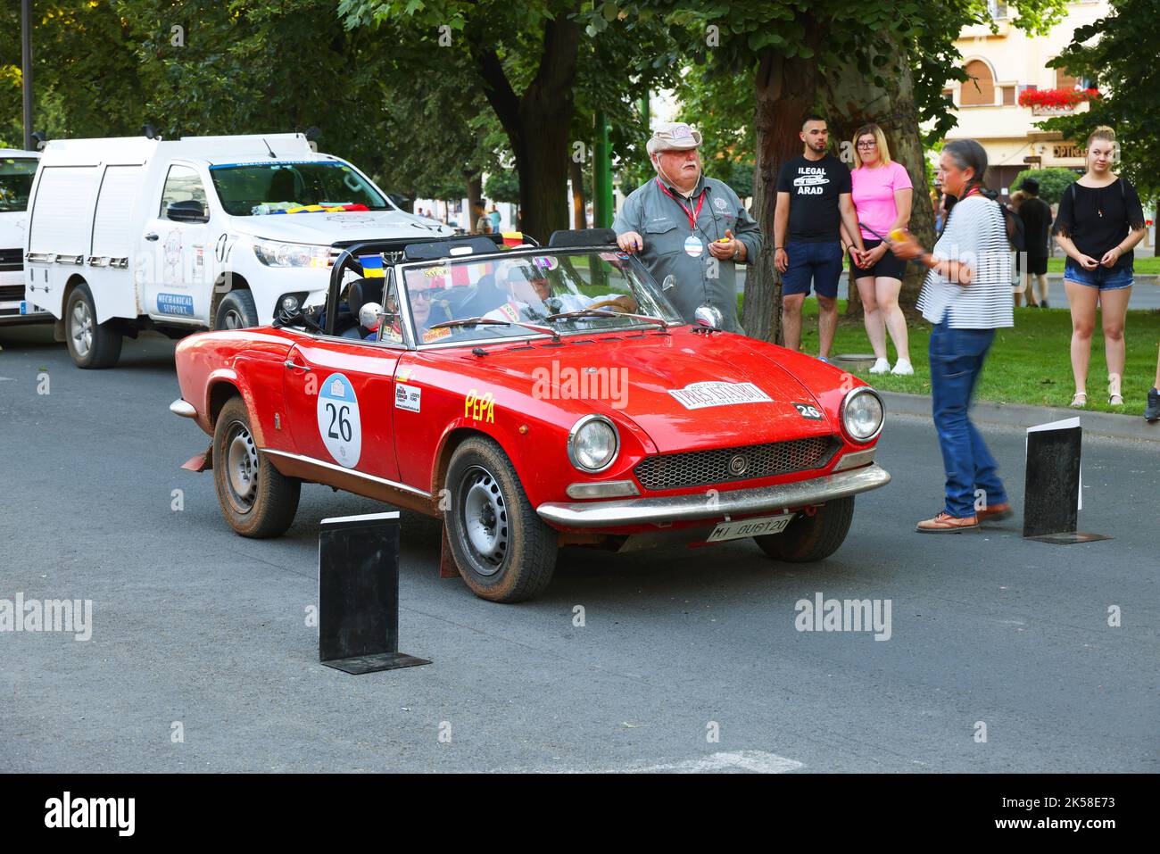 Alte Rallye-Autos in Arad, Rumänien, Europa Stockfoto