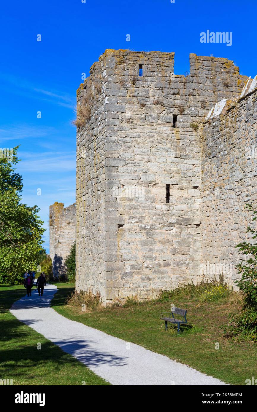 Visby City Walls, Gotland, Schweden Stockfoto
