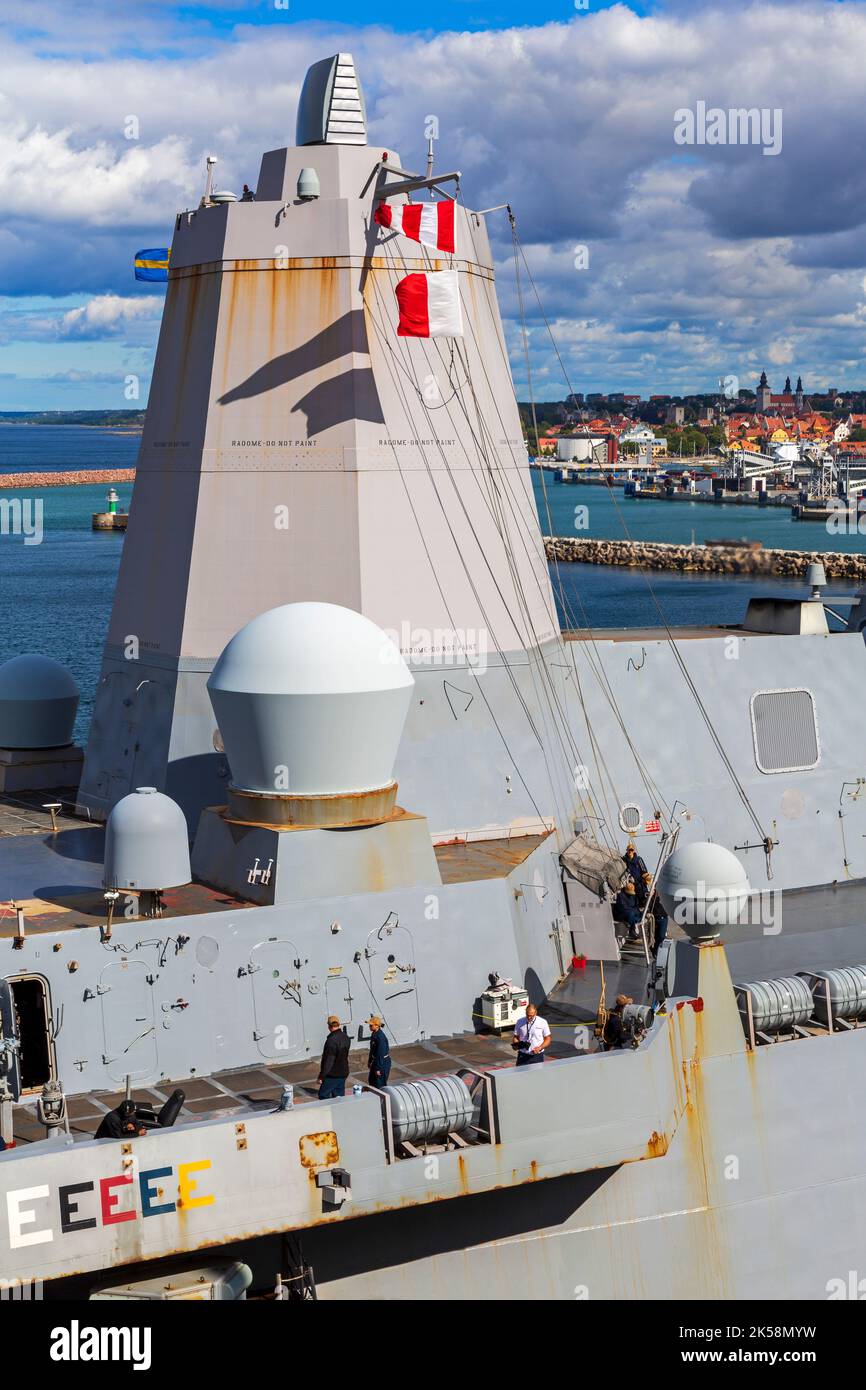 USS Arlington, Visby Port, Gotland, Schweden Stockfoto