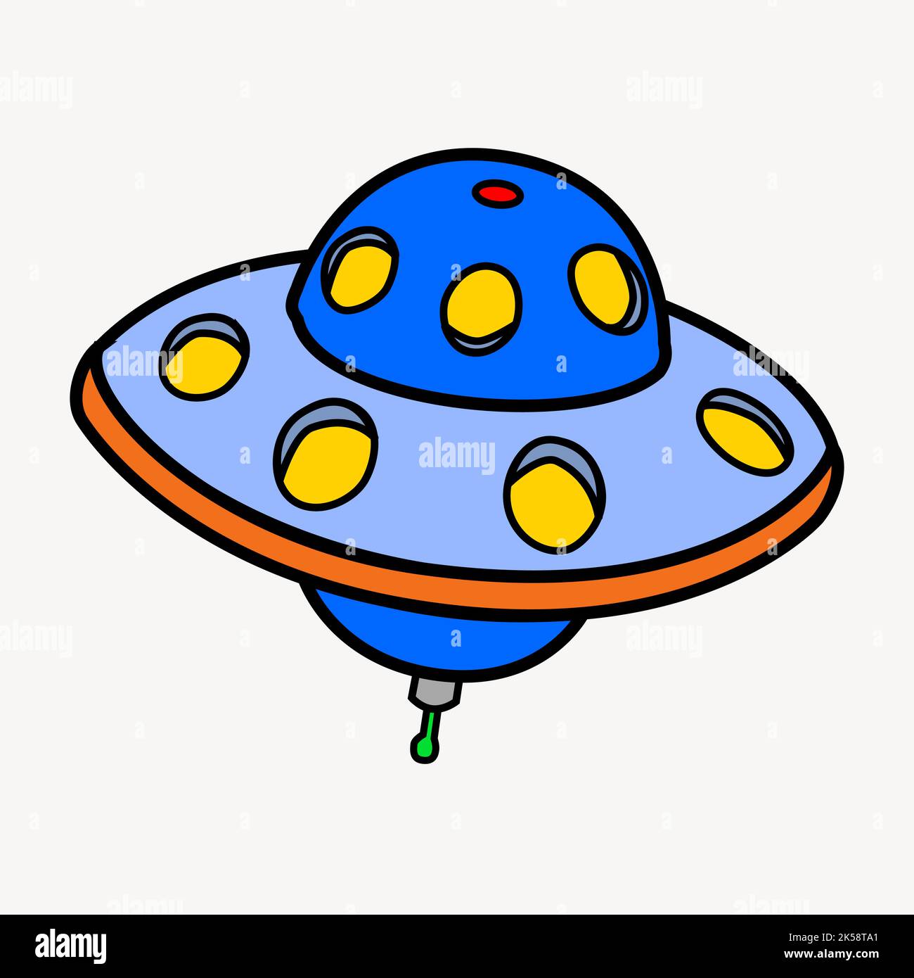 UFO Clipart, Vektor der Objektdarstellung. Stock Vektor