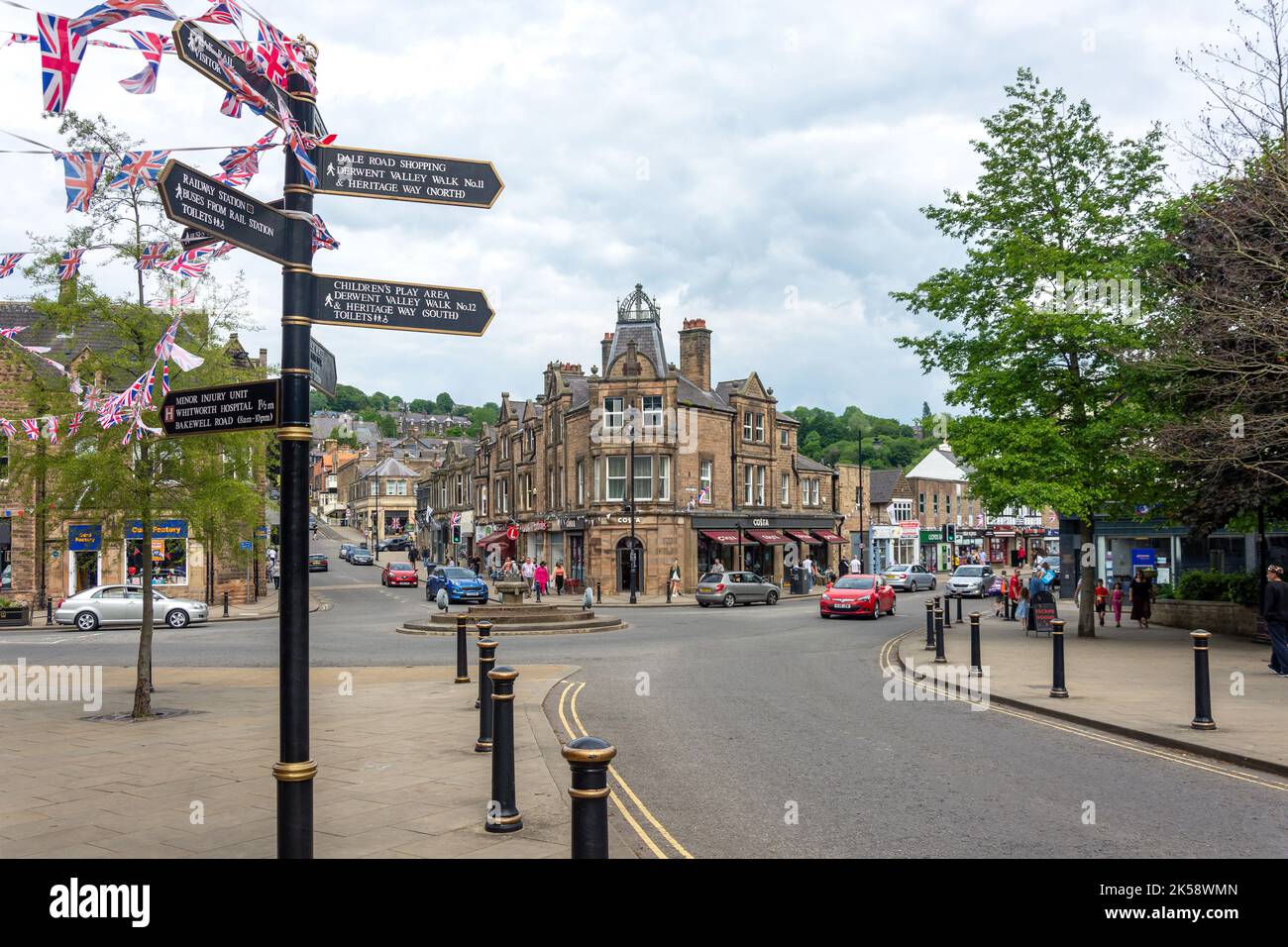 Crown Buildings, Crown Square, Matlock, Derbyshire, England, Vereinigtes Königreich Stockfoto