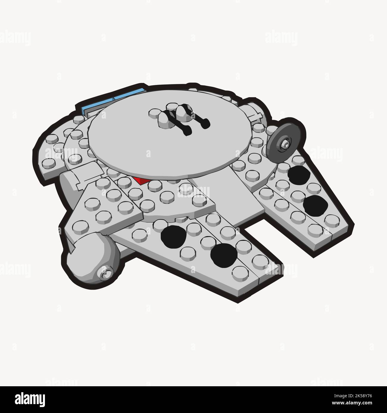 Raumschiff Aufkleber, Millennium Falcon Illustration Vektor. Stock Vektor