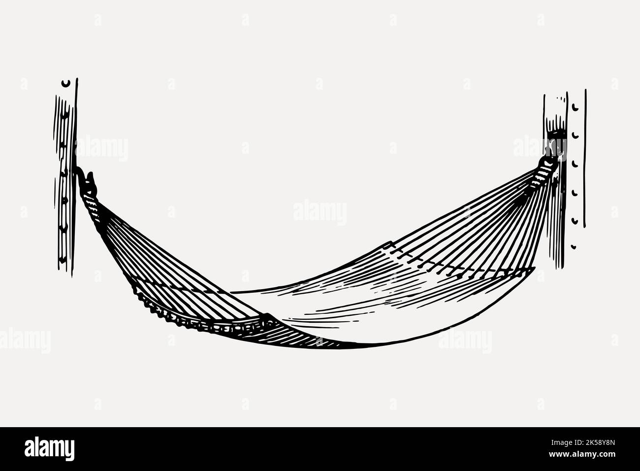 Hängemattencliparts, vintage Outdoor Schaukel Illustration Vektor. Stock Vektor