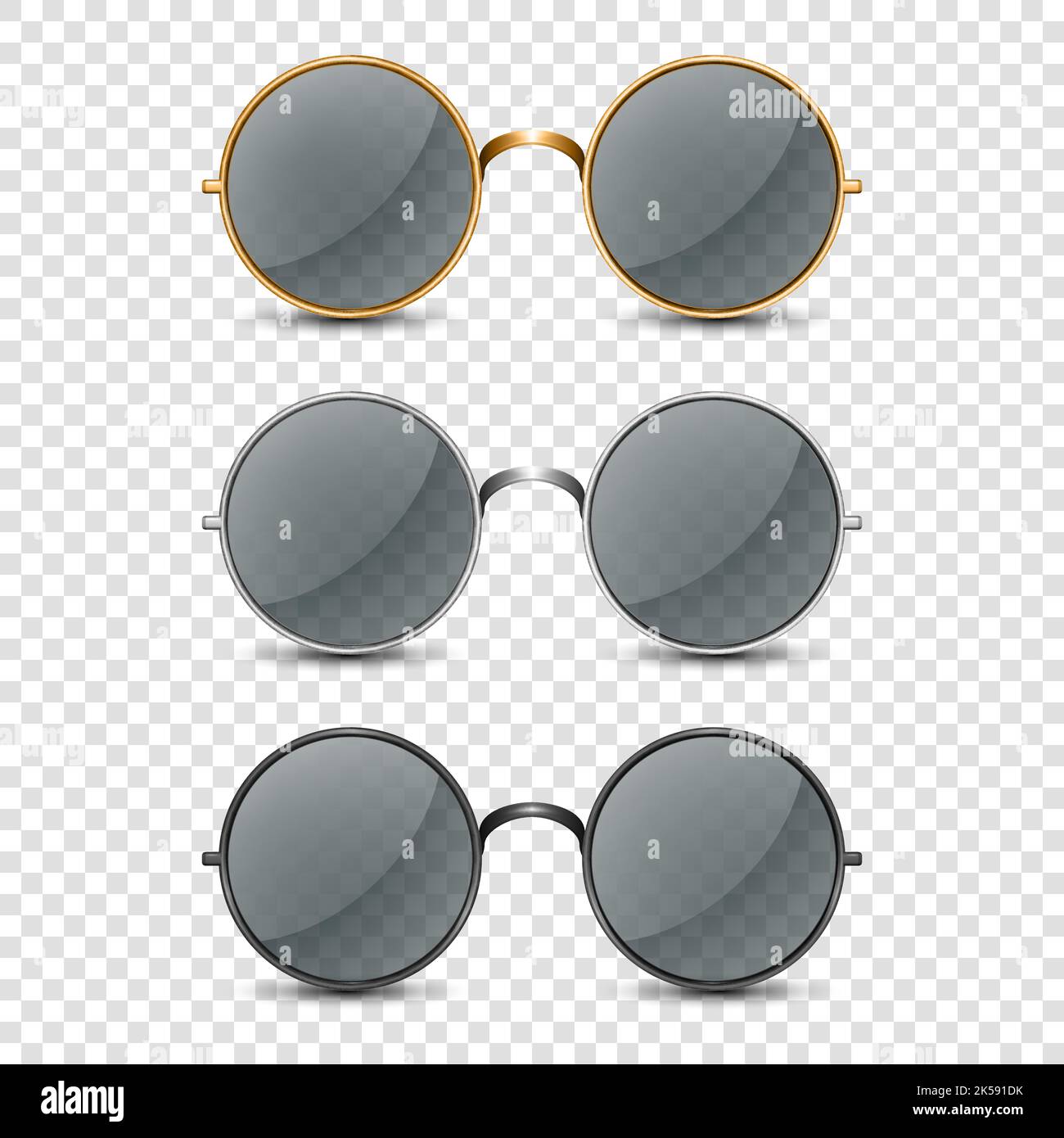Round black sun glasses Stock-Vektorgrafiken kaufen - Seite 2 - Alamy