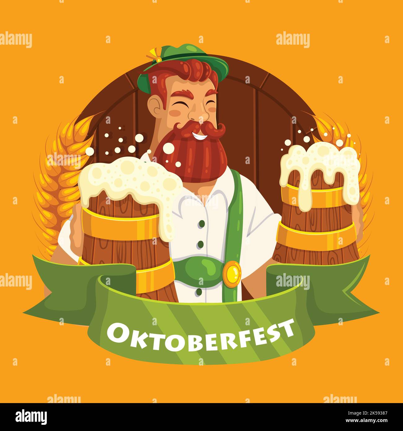 Flache oktoberfest Vektor-Design-Illustration Stock Vektor