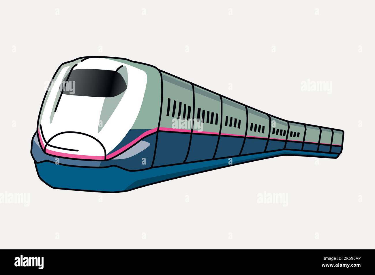 Shinkansen Zug Clipart, Transport Illustration Vektor. Stock Vektor