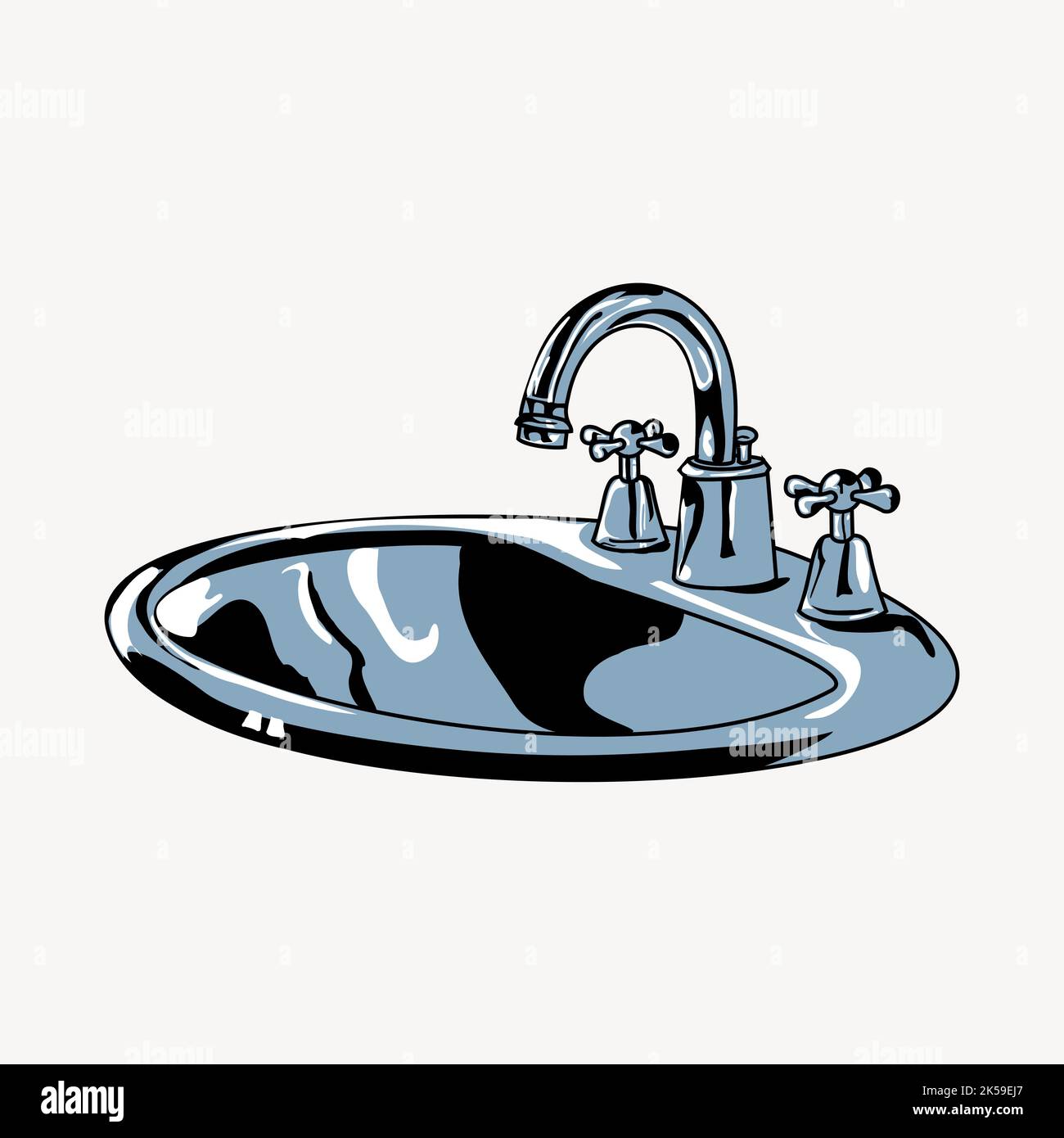 Bad Waschbecken Clipart, Möbel Illustration Vektor. Stock Vektor