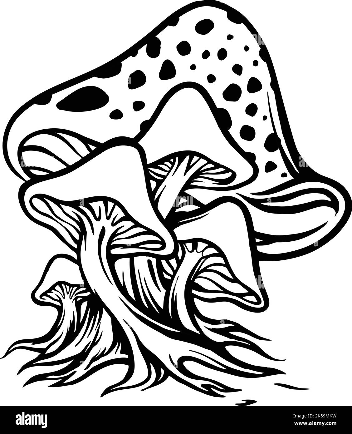 Pilz Pilze Silhouette Vektor-Illustrationen für Ihre Arbeit Logo, Maskottchen Merchandise T-Shirt, Aufkleber und Label-Designs, Poster, Grußkarten Stock Vektor