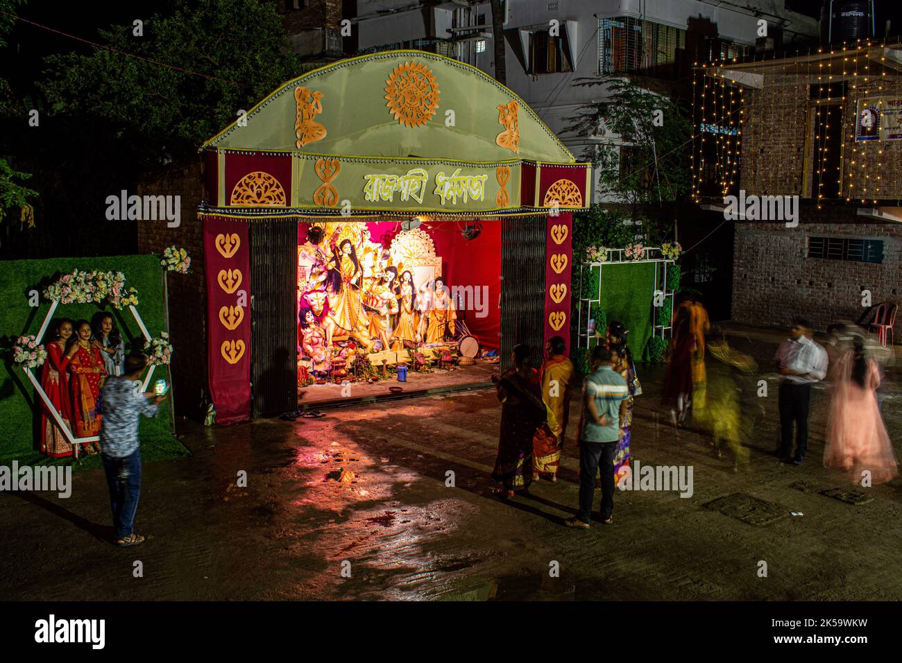 Durga Puja-Feier in Bangladesch Stockfoto
