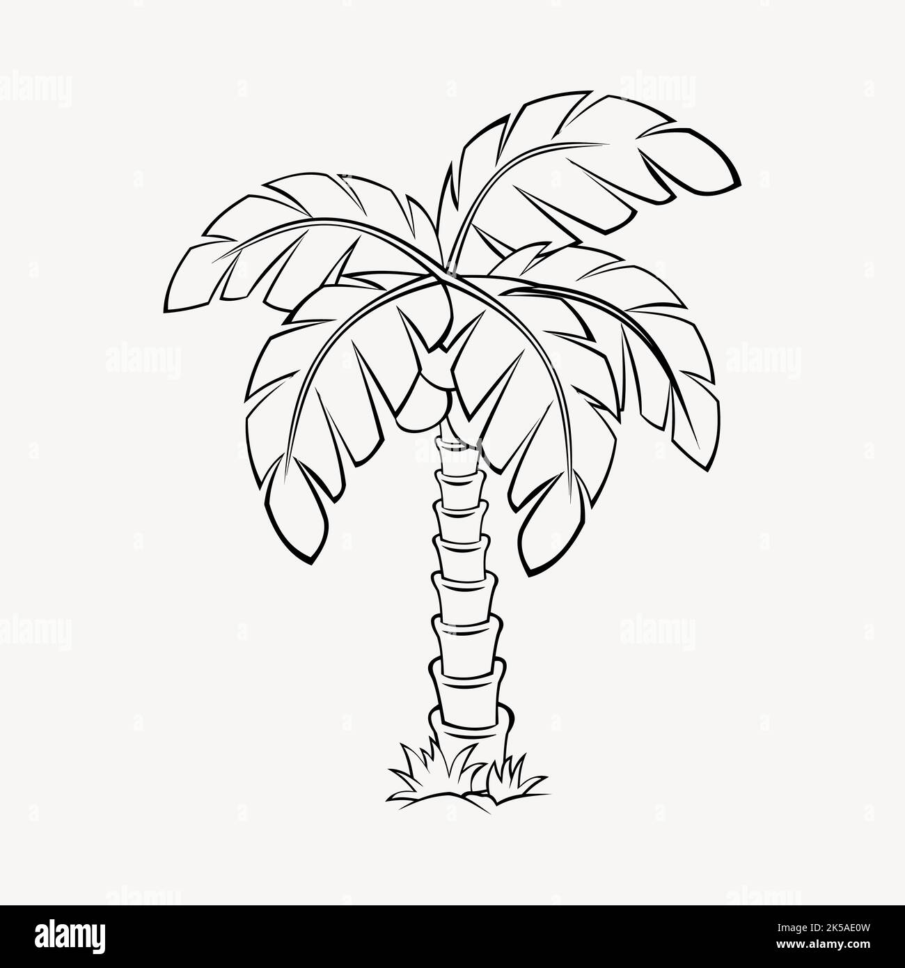 Palmenbaum Collage Element, schwarz-weiß Illustration Vektor. Stock Vektor