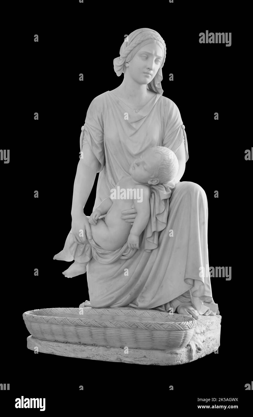 Alte Statue. Skulptur der Mutter Moses von Heinrich Imhoff im Museum
