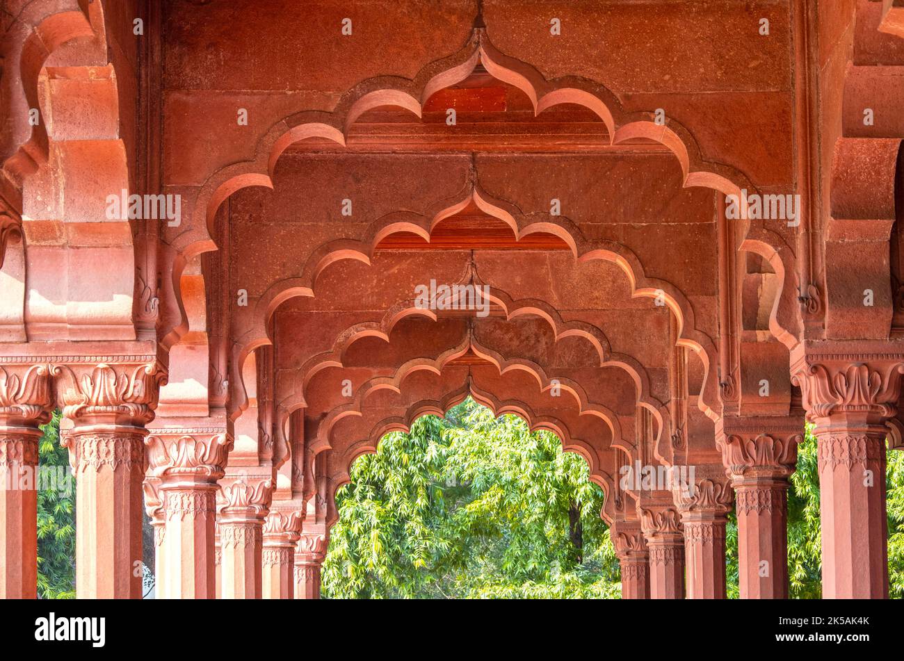 Die Diwan-i-Aam Audience Hall als Teil des Roten Fort in Neu Delhi in Indien Stockfoto