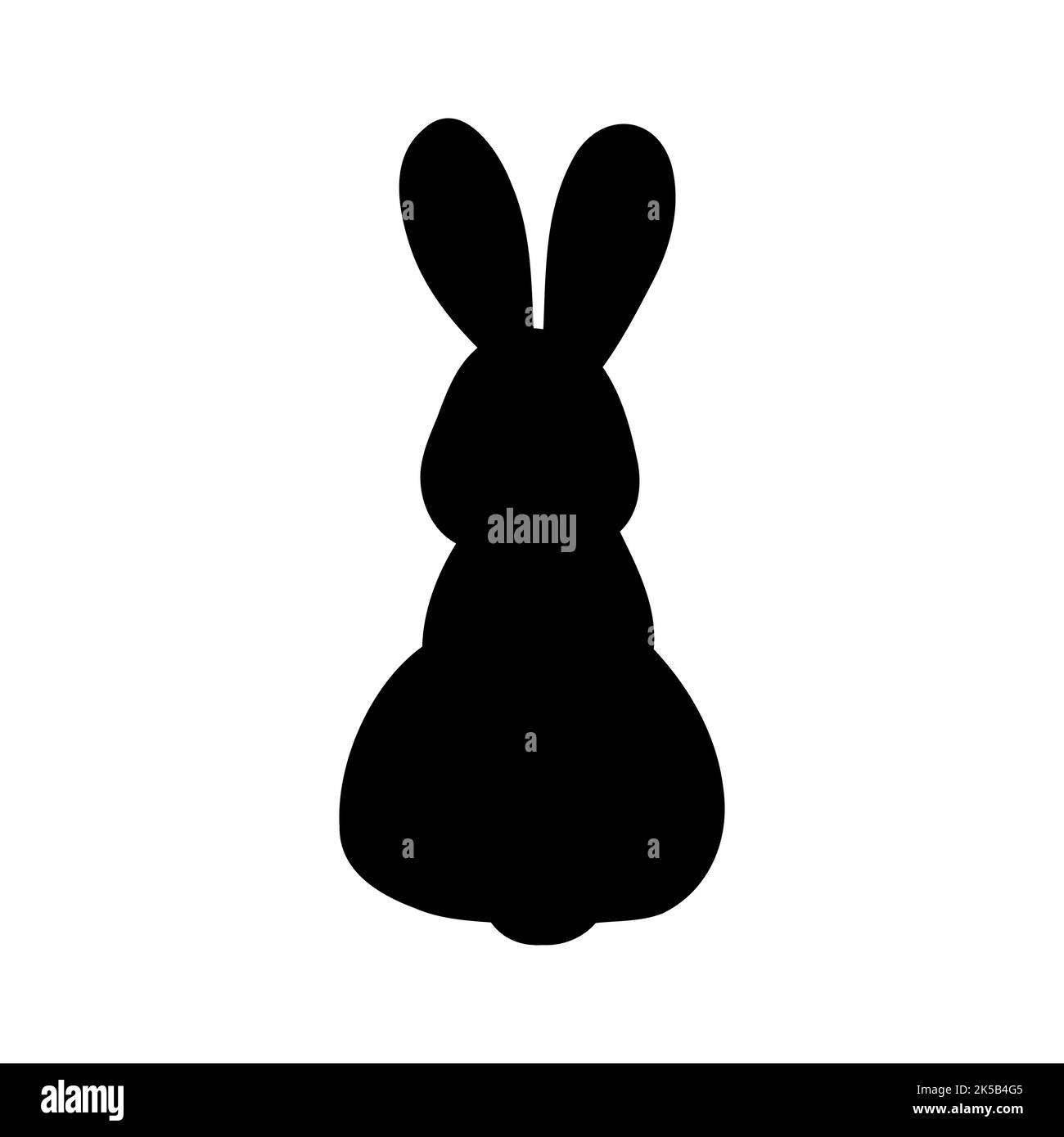 Osterhase Silhouette. Niedliche Cartoon-Kaninchen für Grußkarten oder Aufkleber. Vektor lustige Logo-Design. Stock Vektor