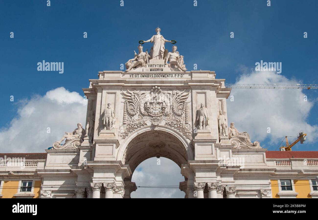 Triumphbogen, Praca de Commercio, Lissabon, Portugal Stockfoto