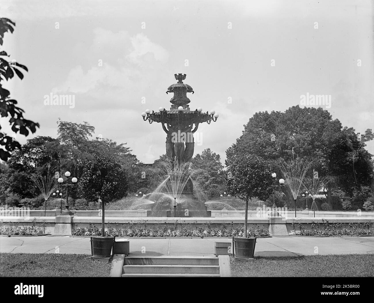 Botanischer Garten - Bartholdi-Brunnen, 1917 oder 1918. Stockfoto