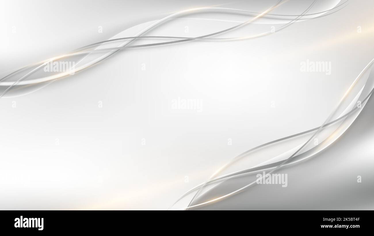 Abstrakte Luxus-Konzept weißen Band geschwungene Linien mit Lichteffekt auf klarem Hintergrund. Vektorgrafik Stock Vektor