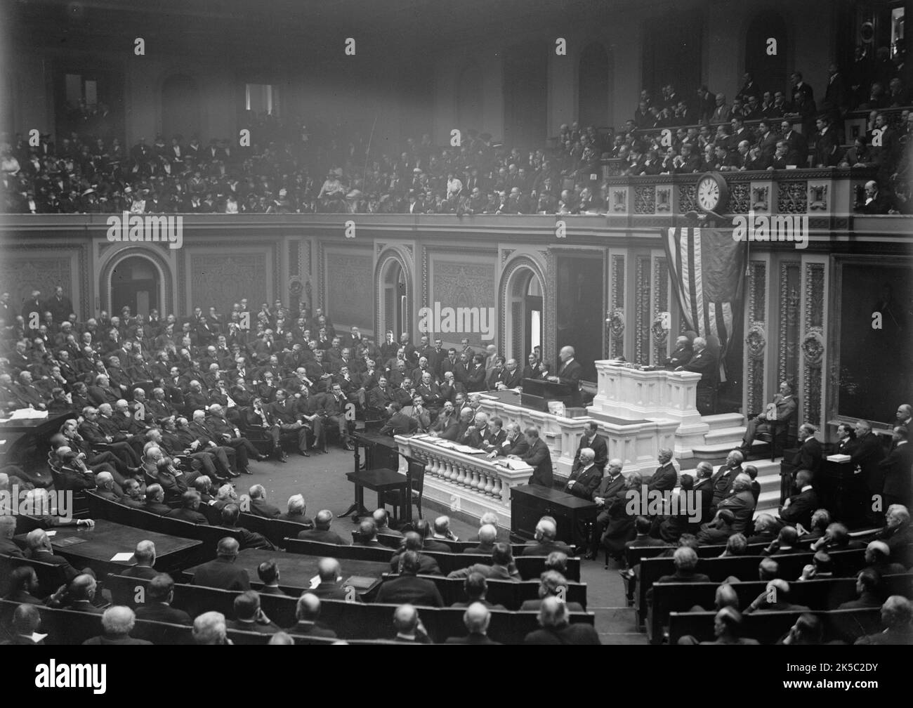 Wilson Vor Dem Kongress... 3. Februar 1917. US-Präsident Woodrow Wilson, Washington DC. Stockfoto