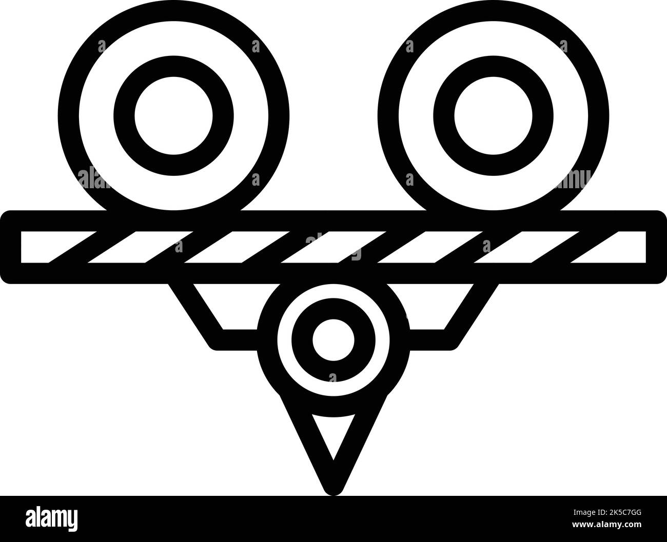 Umrissvektor für Seilrolle-Symbol. Parkabenteuer. Sport extrem Stock Vektor
