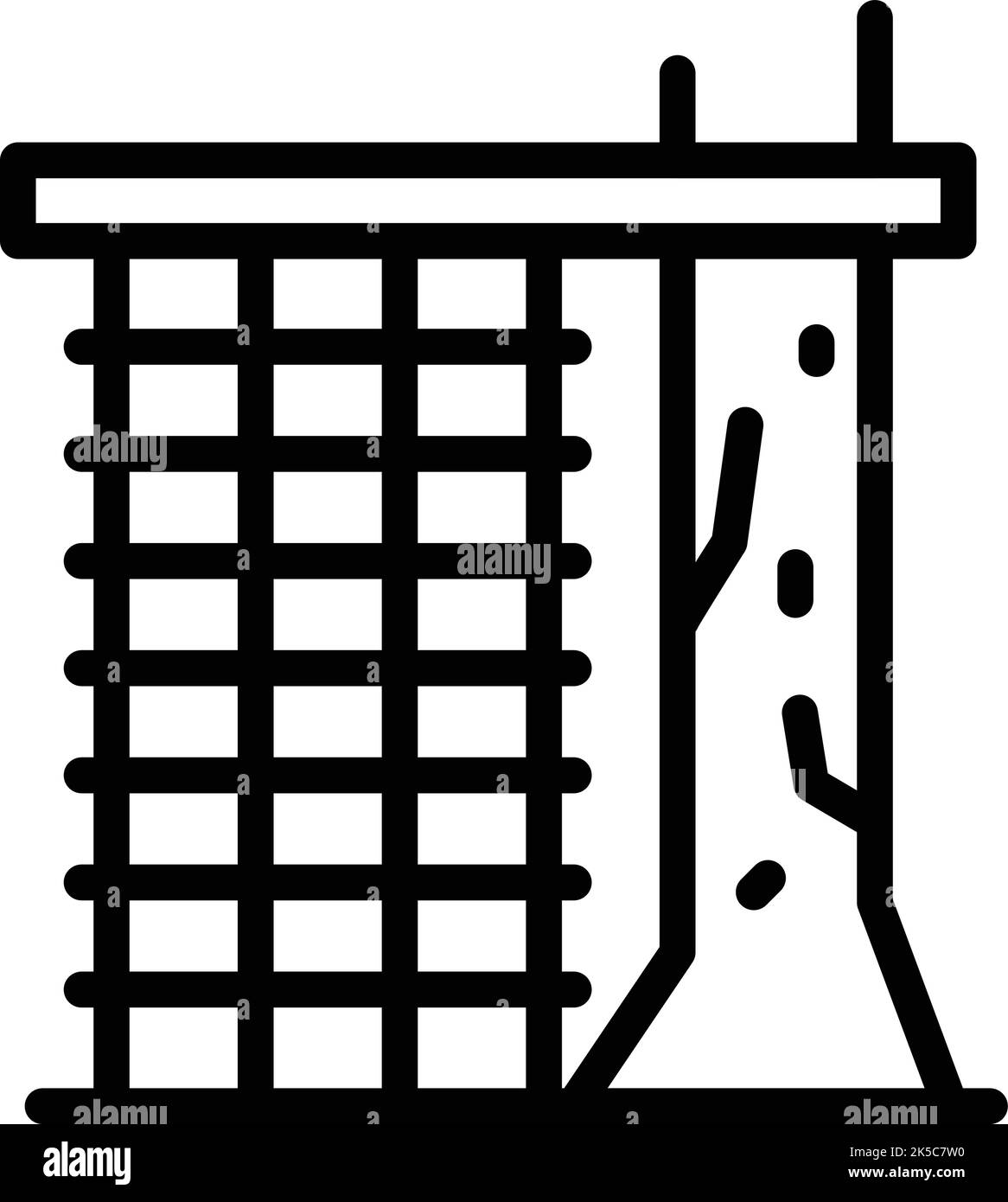 Baum Seil Wand Symbol Umriss Vektor. Parkabenteuer. Sport extrem Stock Vektor