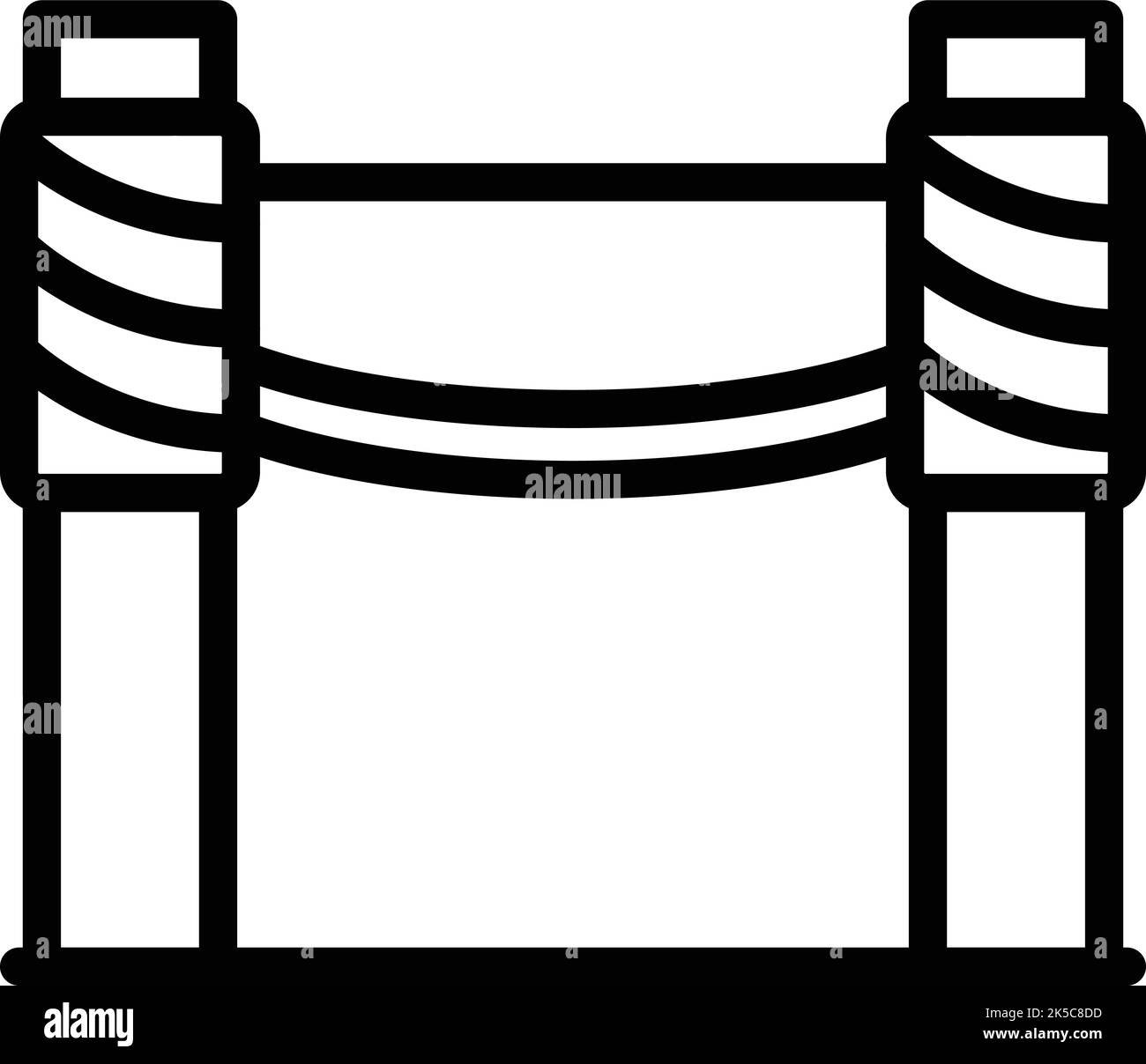 Umrissvektor für Seilparkbalken. Abenteuersport. Baumwald Stock Vektor