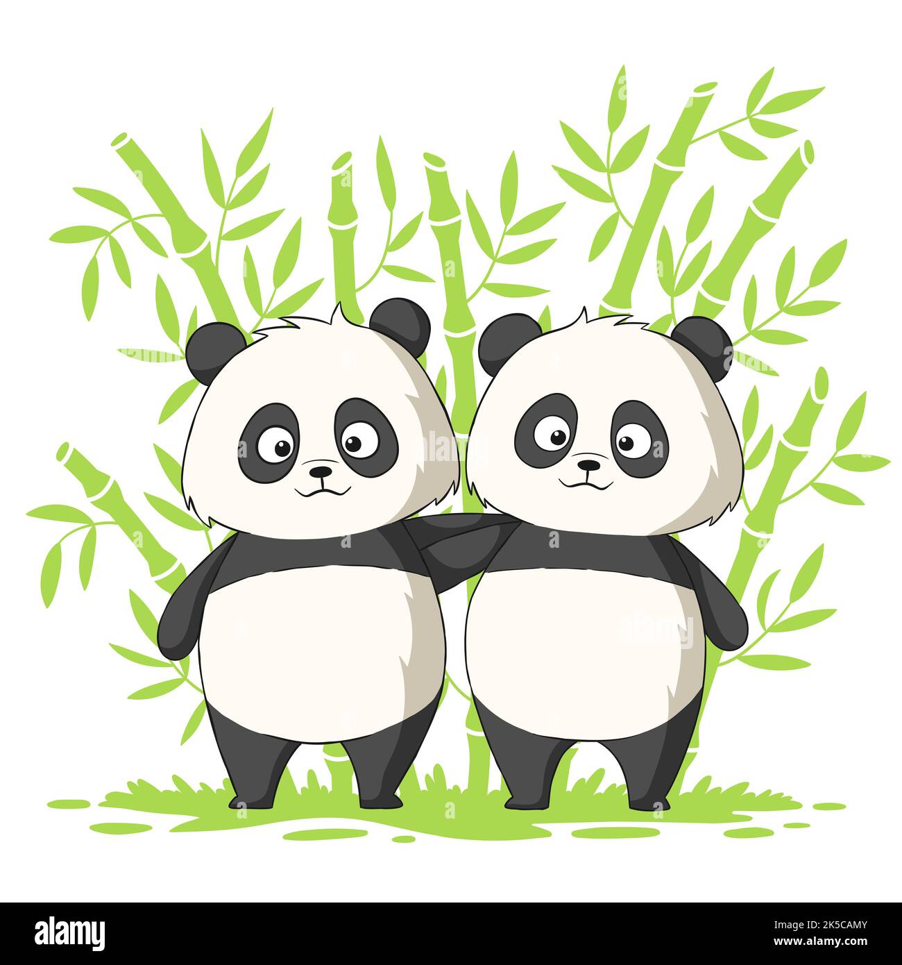 Zwei süße Pandas. Stockfoto