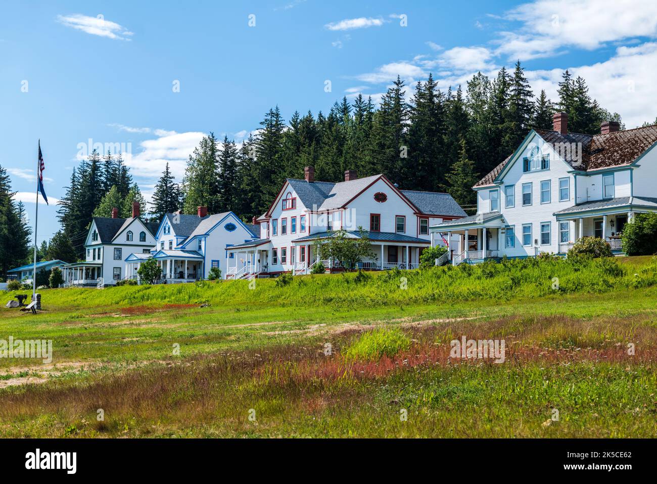 Historisches Fort William H. Seward; National Historic Landmark; Haines; Alaska; USA Stockfoto