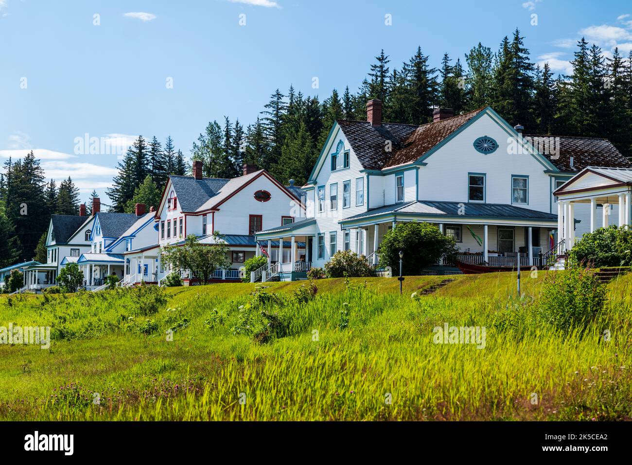 Historisches Fort William H. Seward; National Historic Landmark; Haines; Alaska; USA Stockfoto