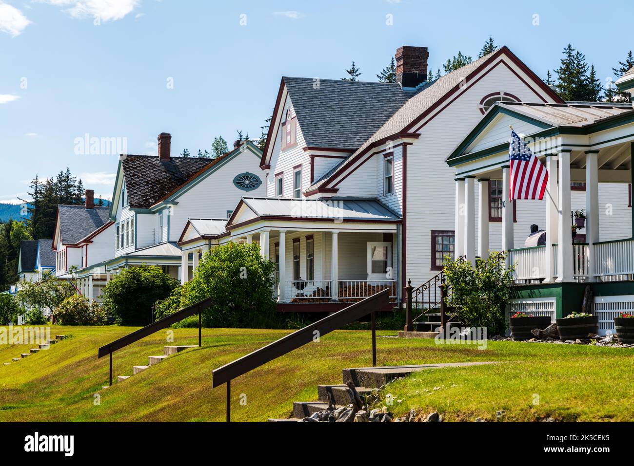 Historisches Fort William H. Seward; National Historic Landmark; Haines; Alaska; USA Stockfoto