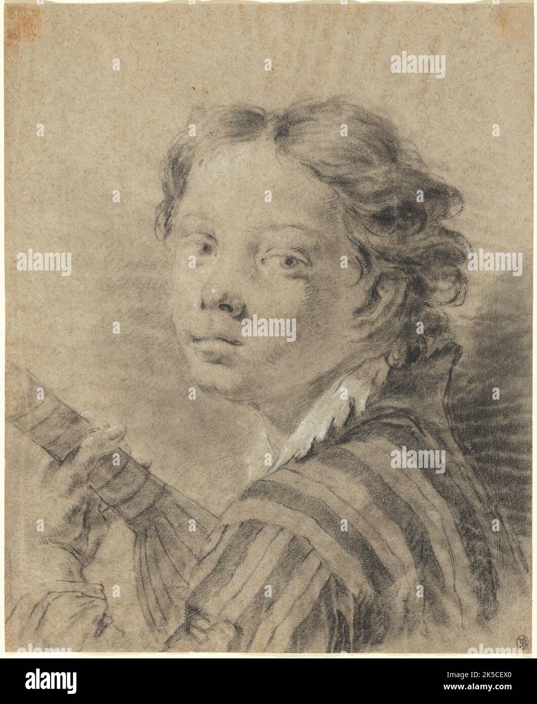 Ein Junge mit einer Laute, c. 1740. Stockfoto