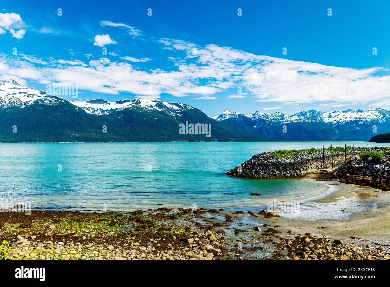Chilkoot Inlet; Upper Lynn Canal; Coast Mountains Beyond; Oceanside RV Park; Haines; Alaska; USA Stockfoto