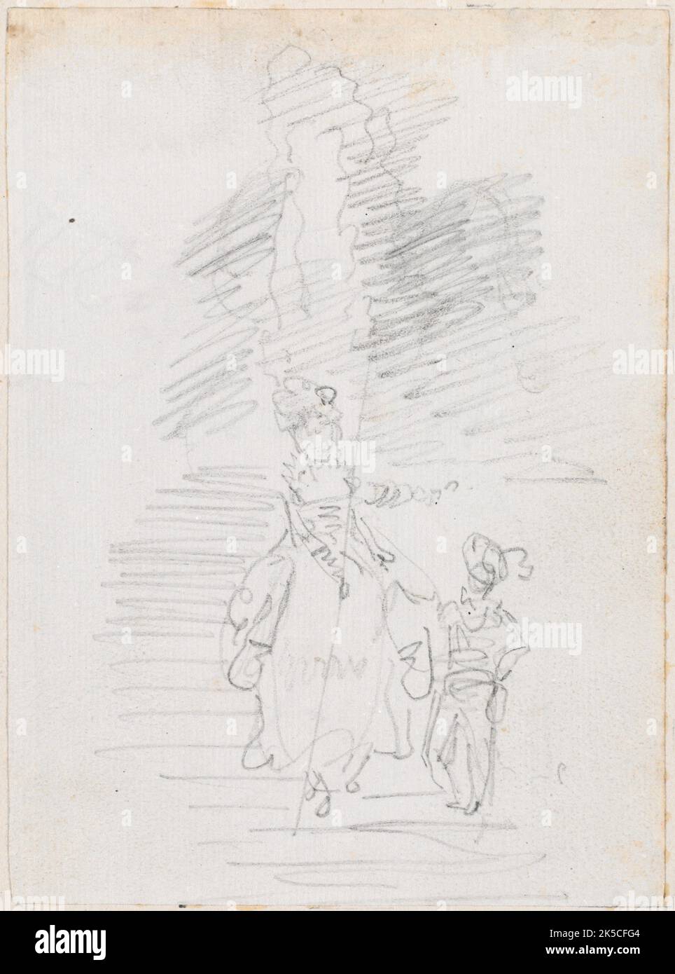 Frau und kleinere männliche Figur auf Grand Stairway [recto], wahrscheinlich c. 1754/1765. Stockfoto