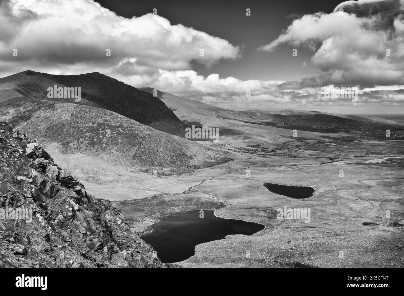 Europa, Westeuropa, Irland, Republik Irland, County Kerry, Dingle Peninsula, Blick auf die Landschaft am Conair Pass Stockfoto