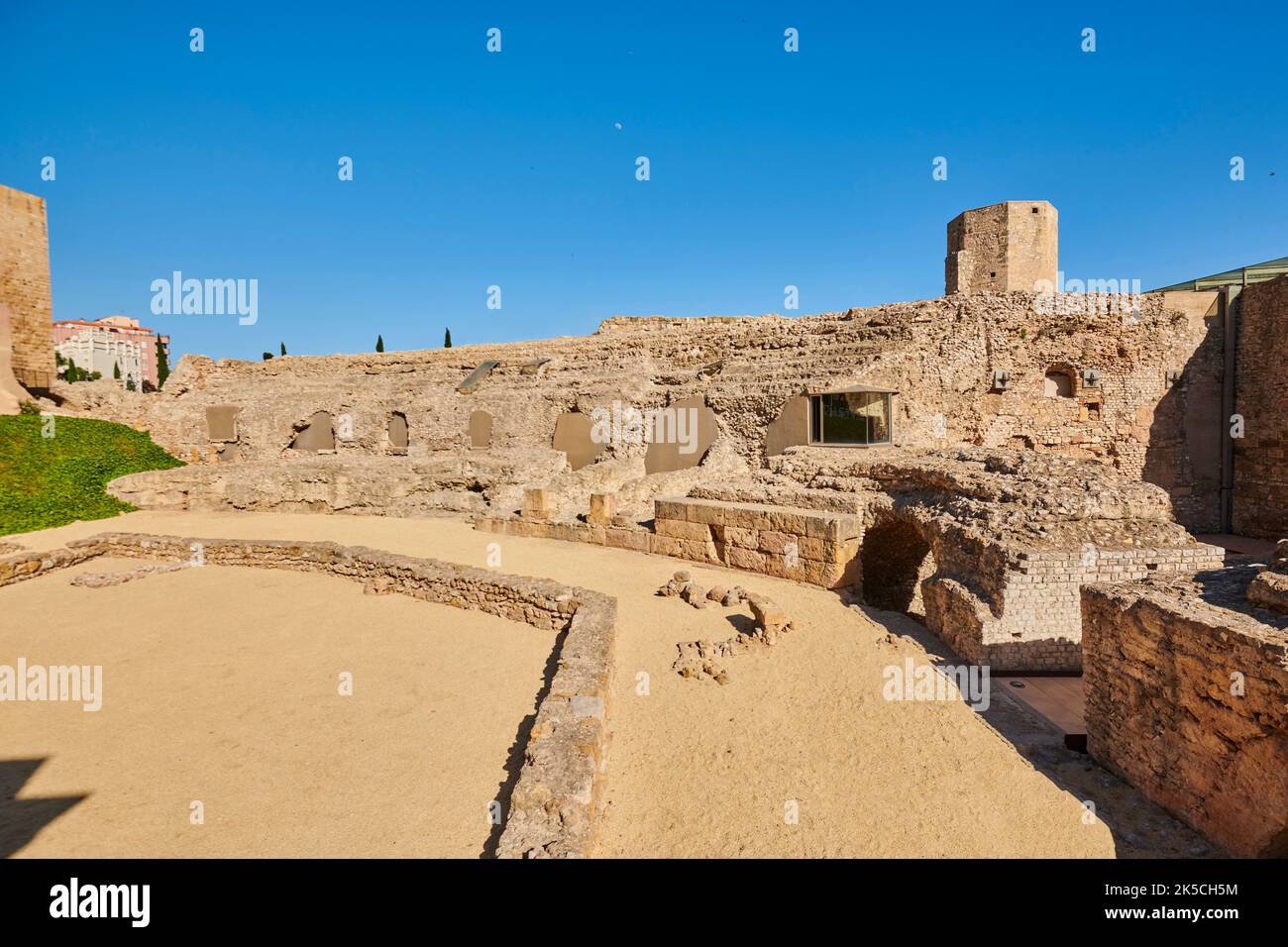 Ruinen des römischen Zirkus 'Circ Romà' im historischen Zentrum von Tarragona, Katalonien, Spanien, Europa Stockfoto