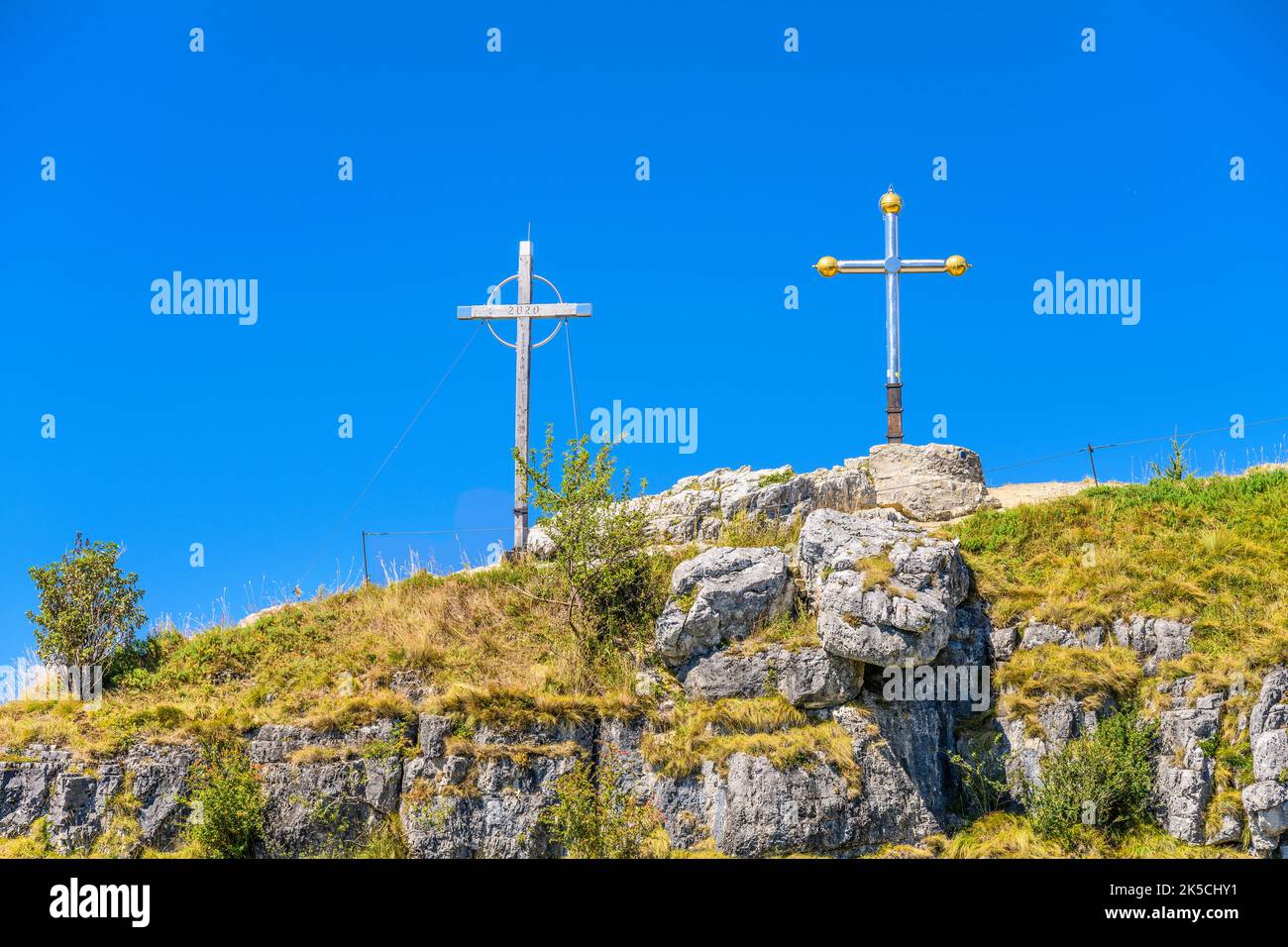 Österreich, Tirol, Unterinntal, Erl, Erlerberg, Kranzhorn, Kranzhorngipfel Stockfoto