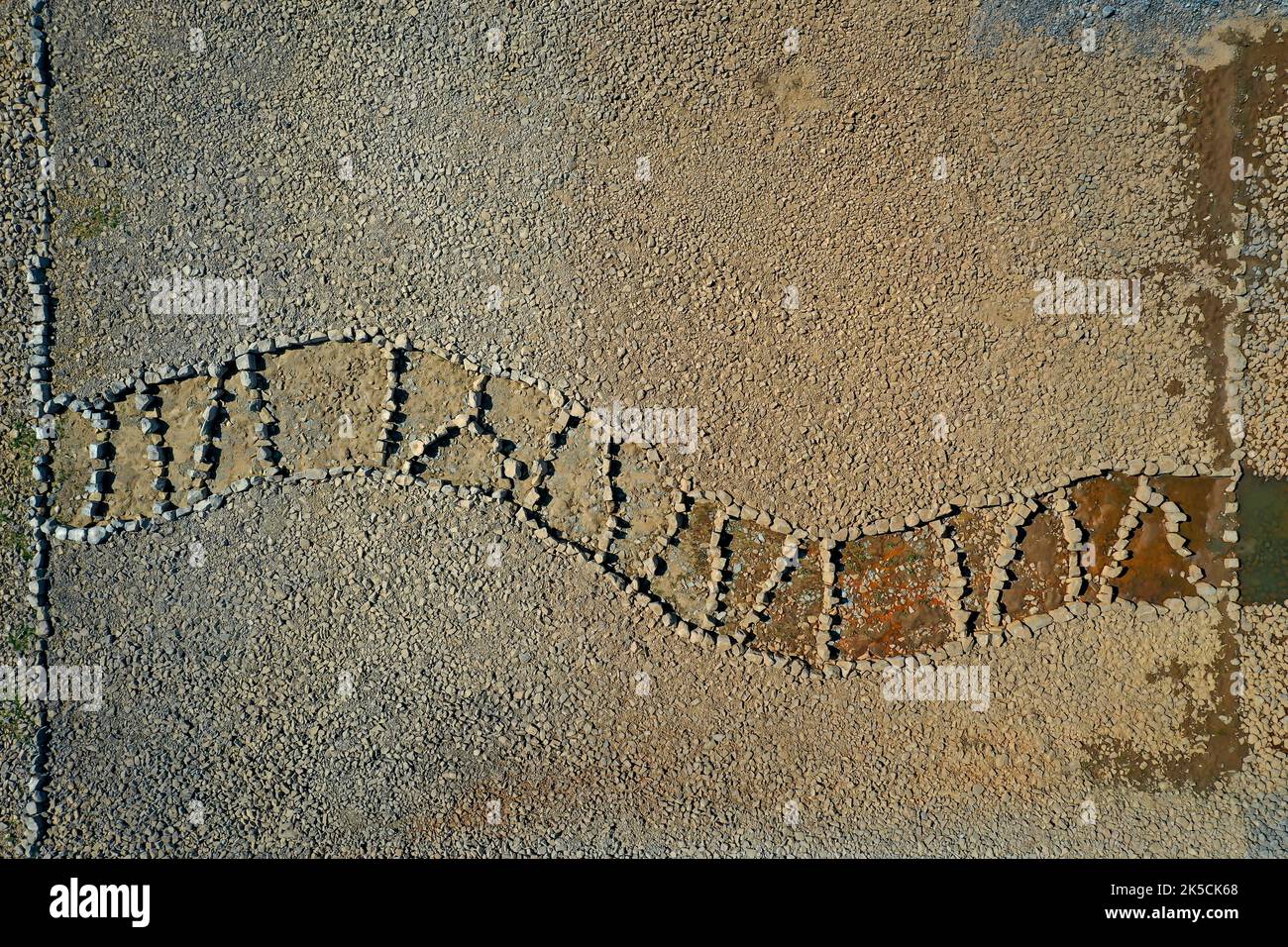 Dinslaken, Voerde, Nordrhein-Westfalen, Deutschland - Emschermündung in den Rhein. Baustelle der neuen Emschermündung. Die Mündung der Emscher in den Rhein wird von Dinslaken fast 500 Meter nördlich nach Voerde verlegt. Stockfoto