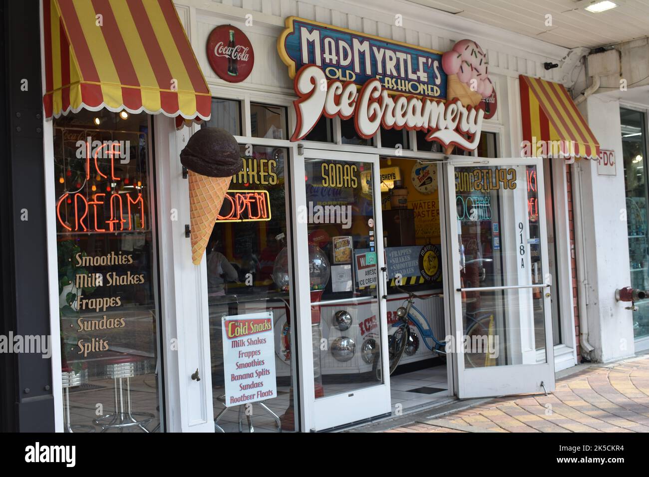 Altmodische Eisdiele in Myrtle Beach, South Carolina. Stockfoto