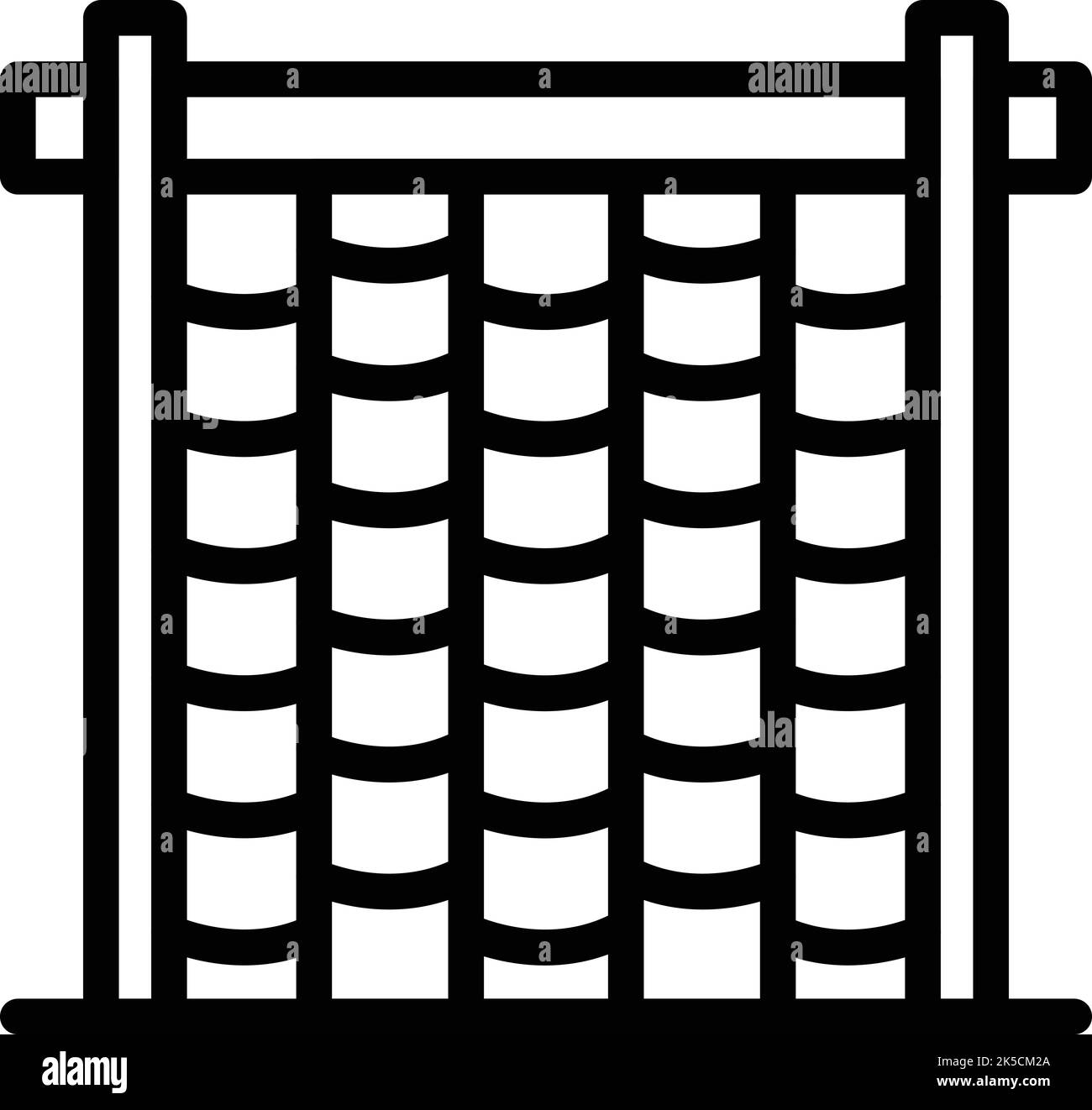 Vektor der Umrissdarstellung der Seilwand. Parkabenteuer. Klettert auf den Baum Stock Vektor