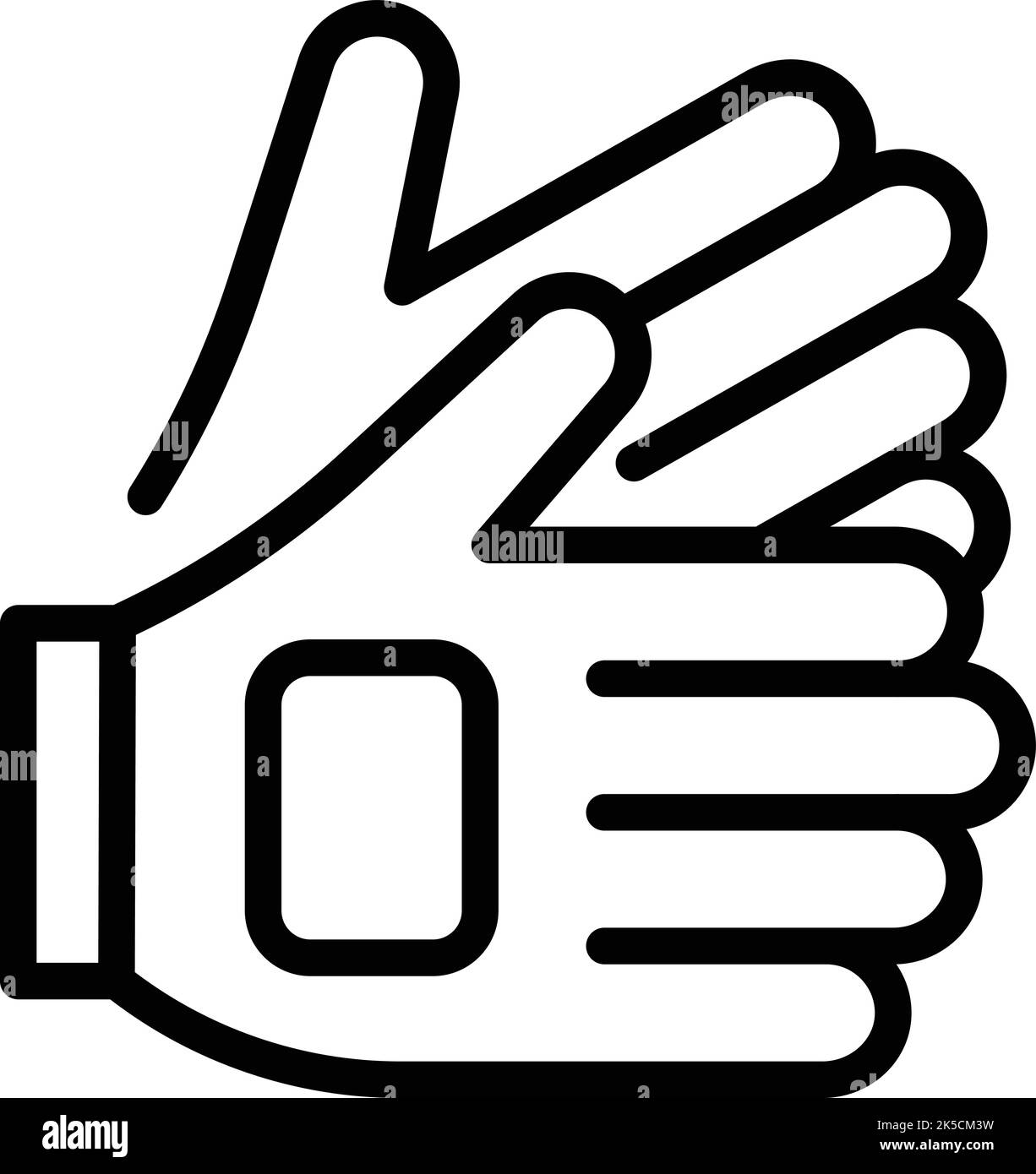 Symboldarstellung der Seilparkhandschuhe. Extremsport. Waldbaum Stock Vektor